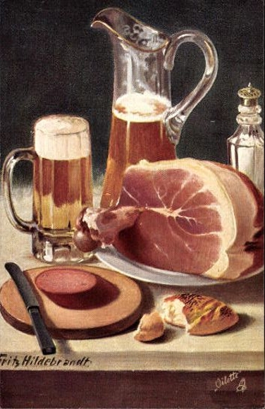 6 Künstler AK im Umschlag von Fritz Hildebrandt, Oilette Serie Für leckere Zungen