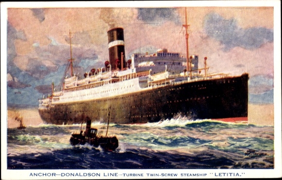 Künstler Ak Dampfer Letitia, Anchor-Donaldson Line