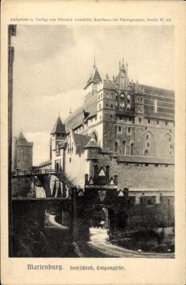 Ak Marienburg Malbork Westpreußen, Marienburg, Burg, Eingang, Fotografie, Ottomar Anschütz, Berli