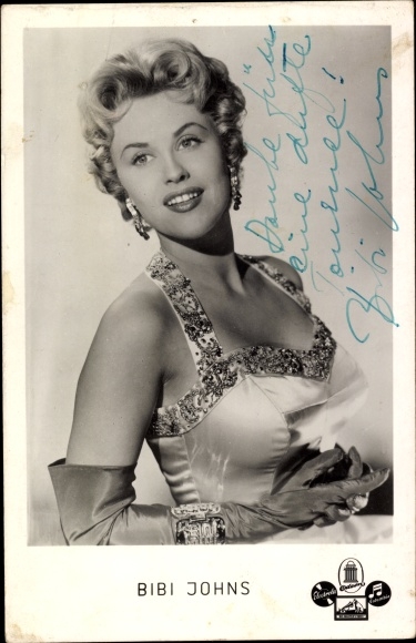 Ak Schauspielerin Bibi Johns, Portrait, Autogramm