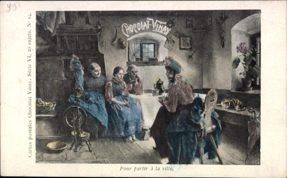 Künstler Ak Chocolat Vinay, Pour partir à la ville, Reklame