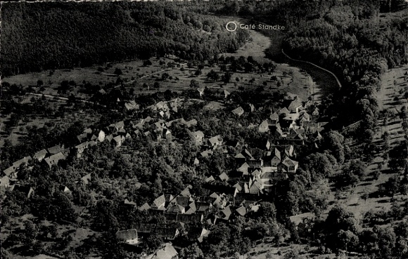 Ak Waldprechtsweier Malsch in Baden, Fliegeraufnahme, Cafe Standke