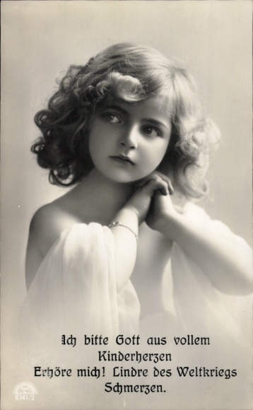 Ak Mädchen-Porträt, Gebet, Ich bitte Gott aus vollem Kinderherzen...