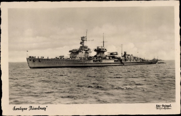 Ak Deutsches Kriegsschiff, Nürnberg, Kreuzer, Kriegsmarine