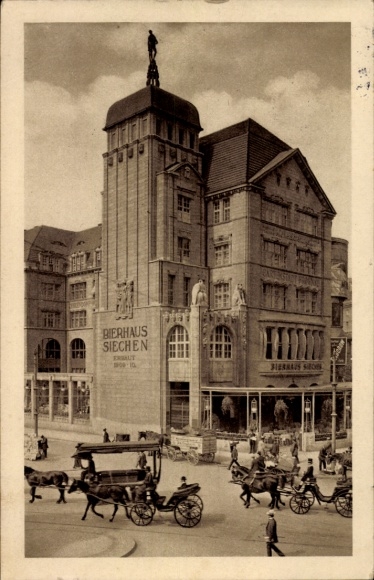 Ak Berlin Tiergarten, Kutsche, Potsdamer Platz, Bierhaus Siechen