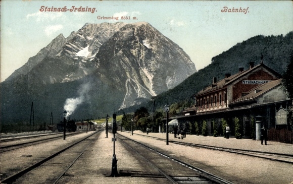 Ak Stainach Steiermark, Bahnhof Stainach Irdning