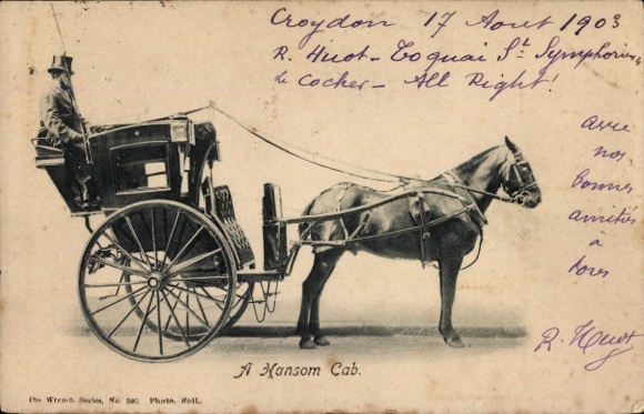 Ak London, Kutsche, A Hansom Cab