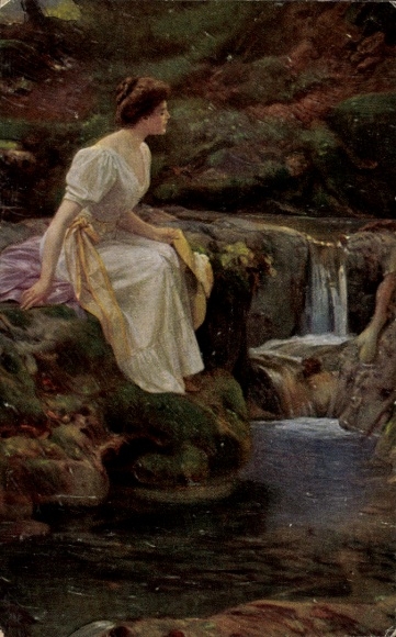 Künstler Ak Niczky, E., An der Quelle