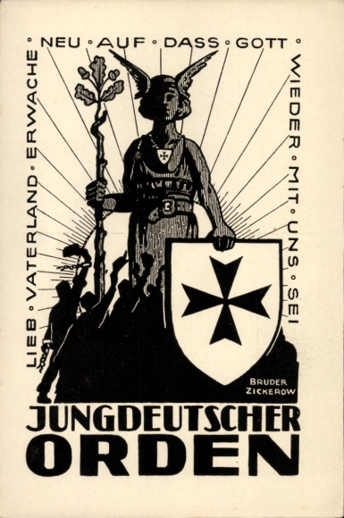 Künstler Ak Zickerow, Jungdeutscher Orden, Lieb Vaterland erwache neu
