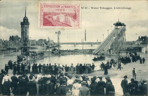 Ak Nantes Loire Atlantique, Ausstellung 1904, Wasserrutsche