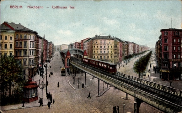 Ak Berlin Kreuzberg, Hochbahn am Kottbusser Tor