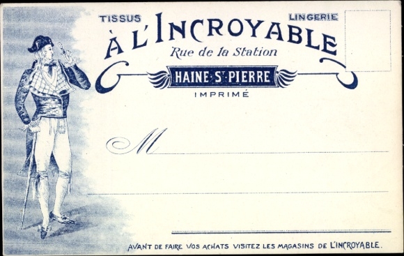 Ak Haine Saint Pierre Wallonien Hennegau, À l'Incroyable, Rue de la Station, Lingerie