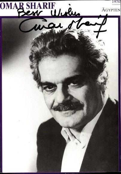 Ak Schauspieler Omar Sharif, Portrait, Autogramm
