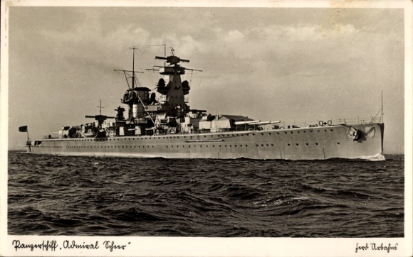Ak Deutsches Kriegsschiff, Panzerschiff Admiral Scheer, Kriegsmarine
