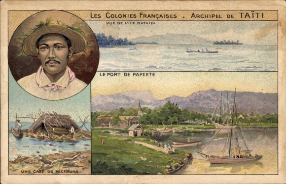 Ak Tahiti Ozeanien, Hafen von Papeete, Strand, Einwohner