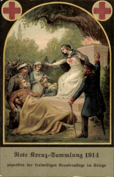 Künstler Ak Roessler, A. v., Rote Kreuz Sammlung, freiwillige Krankenpflege, Krankenschwester