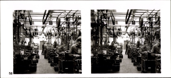 Stereo Raumbild Foto "Die NS-Musterbetriebe 1937-38" Nr. 53 Fassondreherei Schraubenfabrik Velbert