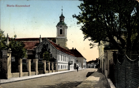 Ak Maria Enzersdorf Niederösterreich, Straßenpartie