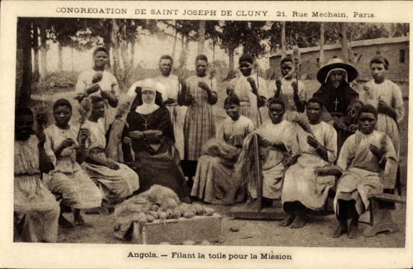 Ak Angola, Filant la toile pour la Mission, Congregation de Saint Joseph de Cluny
