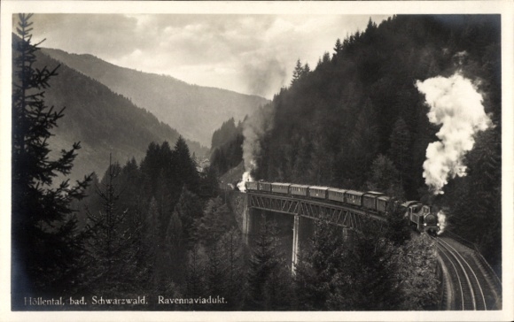 Ak Breitnau im Schwarzwald, Höllental, Ravenna Viadukt, Eisenbahn