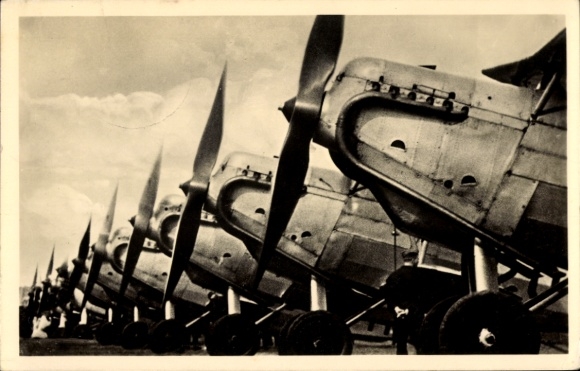 Ak Deutsche Luftwaffe, Aufklärungsflugzeuge Heinkel He 45 c, Staffel