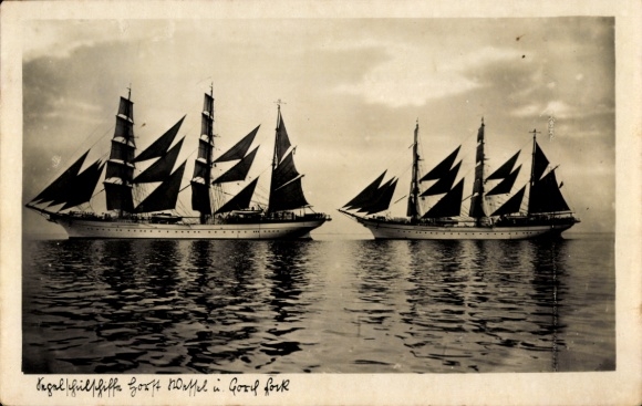 Ak Segelschulschiffe Horst Wessel und Gorch Fock