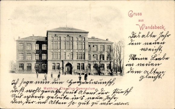 Ak Hamburg Wandsbek, Blick auf Matthias Claudius Gymnasium