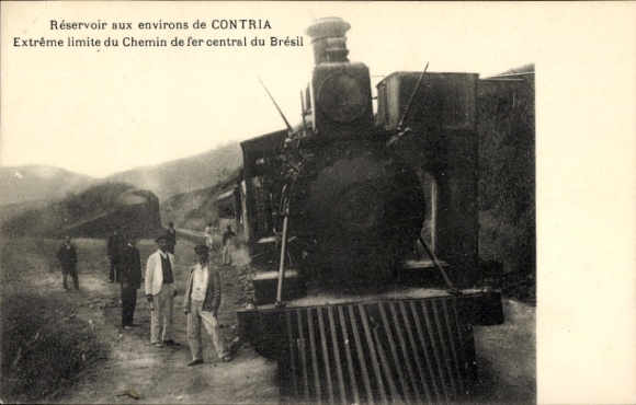 CPA Contria, Extreme limite du Chemin de fer central du Bresil