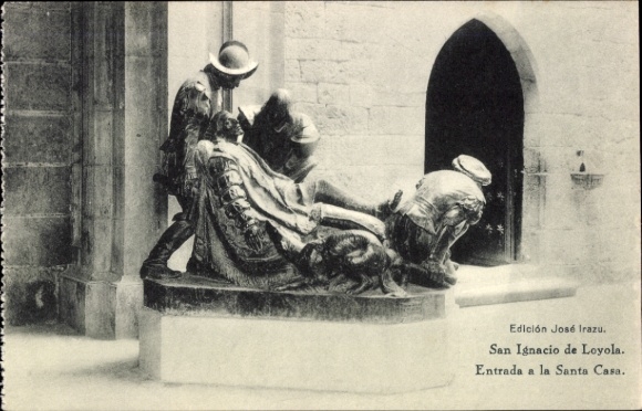 Ak Azpeitia Baskenland Spanien, San Ignatius von Loyola, Eingang zum heiligen Haus