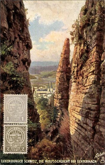 6 Künstler Ak im Umschlag Luxemburg, Oilette Serie von Noel Beraud