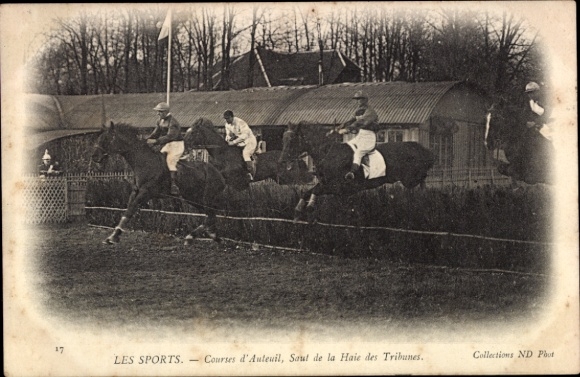 CPA Les Sports, Courses d'Auteuil, Saut de la Haie des Tribunes
