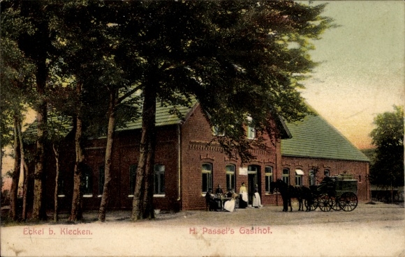 Ak Eckel Rosengarten in Niedersachsen, Gasthof H. Passel, Kutsche