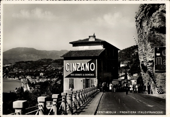 Ak Ventimiglia Liguria, Französisch-italienische Grenze