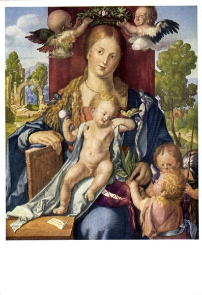 Künstler Ak Dürer, Albrecht, Madonna mit dem Zeisig