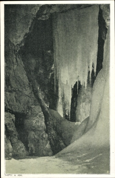 Ak Werfen in Salzburg, Eisriesenwelt im Tennengebirge, Hymir-Halle, Eisvorhang