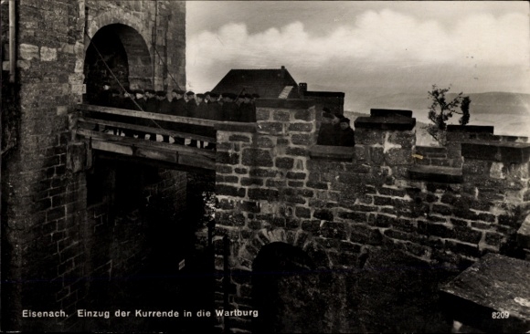 Ak Lutherstadt Eisenach in Thüringen, Wartburg, Einzug der Kurrende