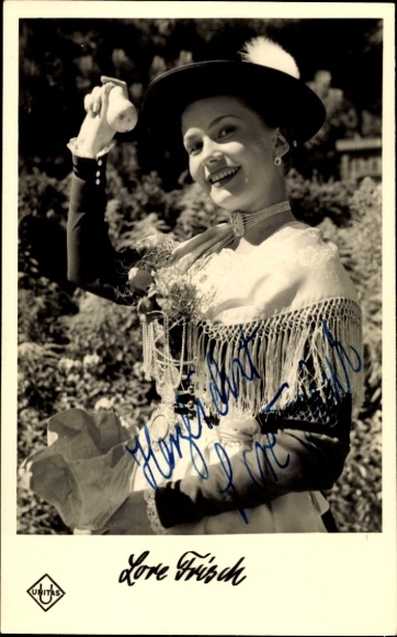 Ak Schauspielerin Lore Frisch, Autogramm