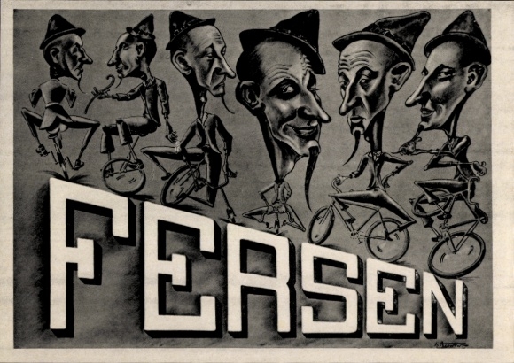 Künstler Ak Fersen, Akrobaten, Fahrrad-Künstler
