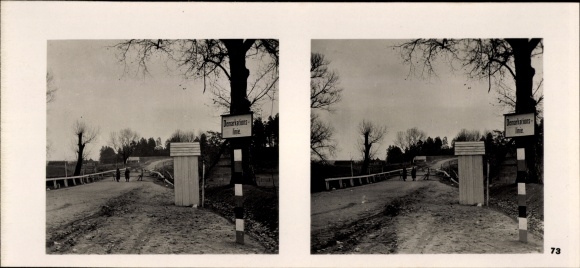 Stereo Raumbild Foto "Die Soldaten des Führers im Felde", Nr. 73, Demarkationsline von Augustow