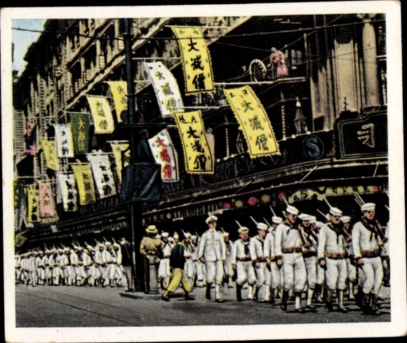 Sammelbild Die Nachkriegszeit Nr. 185 März 1932 Japanisch Chinesischer Krieg, Einmarsch US Navy