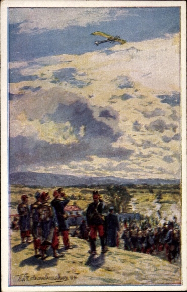 Künstler Ak Eckenbrecher, T. von, Beschießung einer deutschen Taube, Luftflotten Verein
