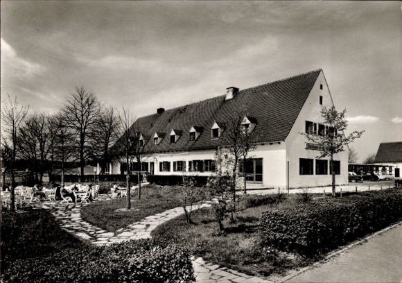 Ak Holledau Hallertau Geisenhausen in Niederbayern, Autobahn Rasthof