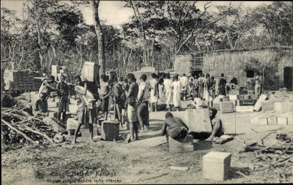 Ak Katanga DR Kongo Zaire, Händler auf dem Markt