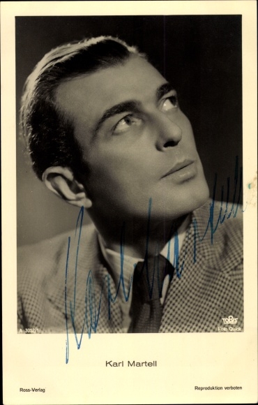 Ak Schauspieler Karl Martell, Portrait, Krawatte, Autogramm