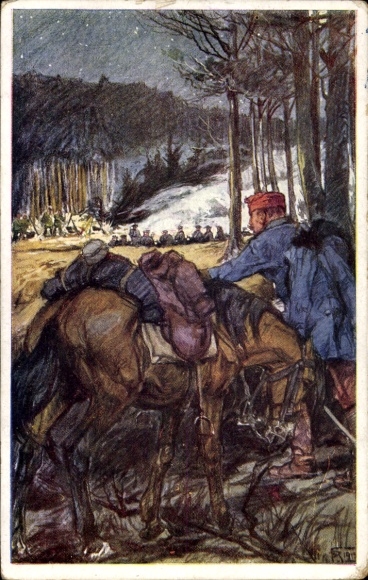 Künstler Ak Aus dem goldenen Buch der Armee, Kuk Armee, Rotes Kreuz, Kriegsfürsorge, I. WK