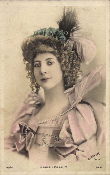Ak Varieté Künstlerin Maria Legault, Portrait