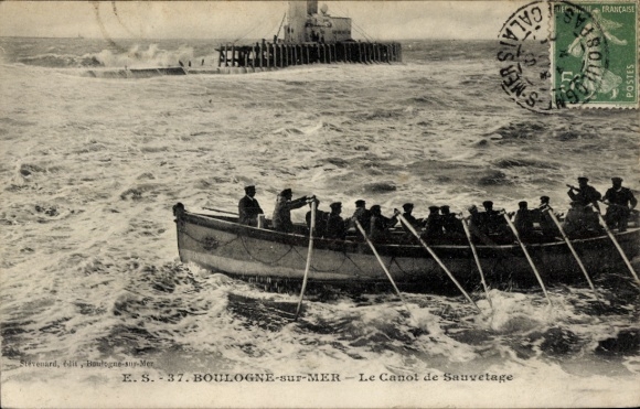 CPA Boulogne sur Mer Pas de Calais, Le Canot de Sauvetage