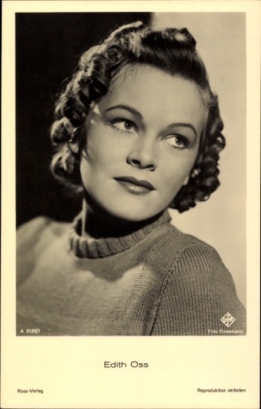 Ak Schauspielerin Edith Oss, Portrait, Ross Verlag A 3129 / 1, Ufa Film