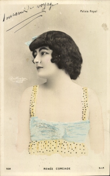 Ak Varieté Künstlerin Renée Corciade, Palais Royal, Portrait