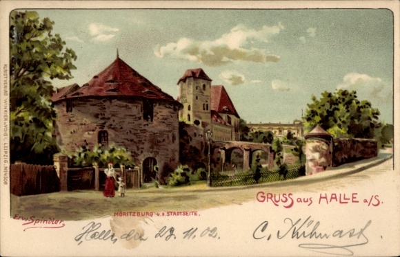 Künstler Ak Spindler, Erwin, Halle an der Saale, Moritzburg
